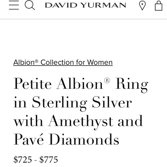❤️sale❤️ DAVID YURMAN/ PETITE ALBION WITH AMETHYST/ 7.5❤️ - Picture 7 of 13